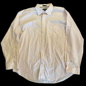 Stafford Men's Button Down White and Pink Shirt XL
